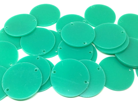 Mint Green Acrylic Blanks, 2 Hole Acrylic Disc, 1.5&quot; Across, 38mm, 2 Holes for Bangle Making, Necklace or Keychain, Jewelry Making, tassel