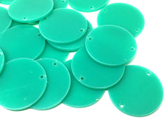Mint Green Acrylic Blanks, 2 Hole Acrylic Disc, 1.5&quot; Across, 38mm, 2 Holes for Bangle Making, Necklace or Keychain, Jewelry Making, tassel