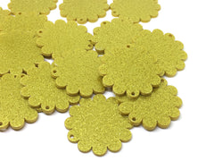 Gold Glitter 38mm Flower 2 Hole Acrylic Beads, Acrylic cut outs, acrylic blanks, Jewelry Making tassel Necklaces, wire bangle Bracelets