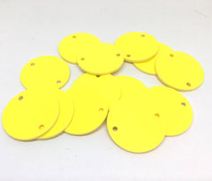 Yellow Discs, 2 Hole Acrylic Disc - BLANK 30mm 1.25&quot; Across 2 Holes Bangle Making, Necklace Keychain, Jewelry Making, acrylic blanks yellow