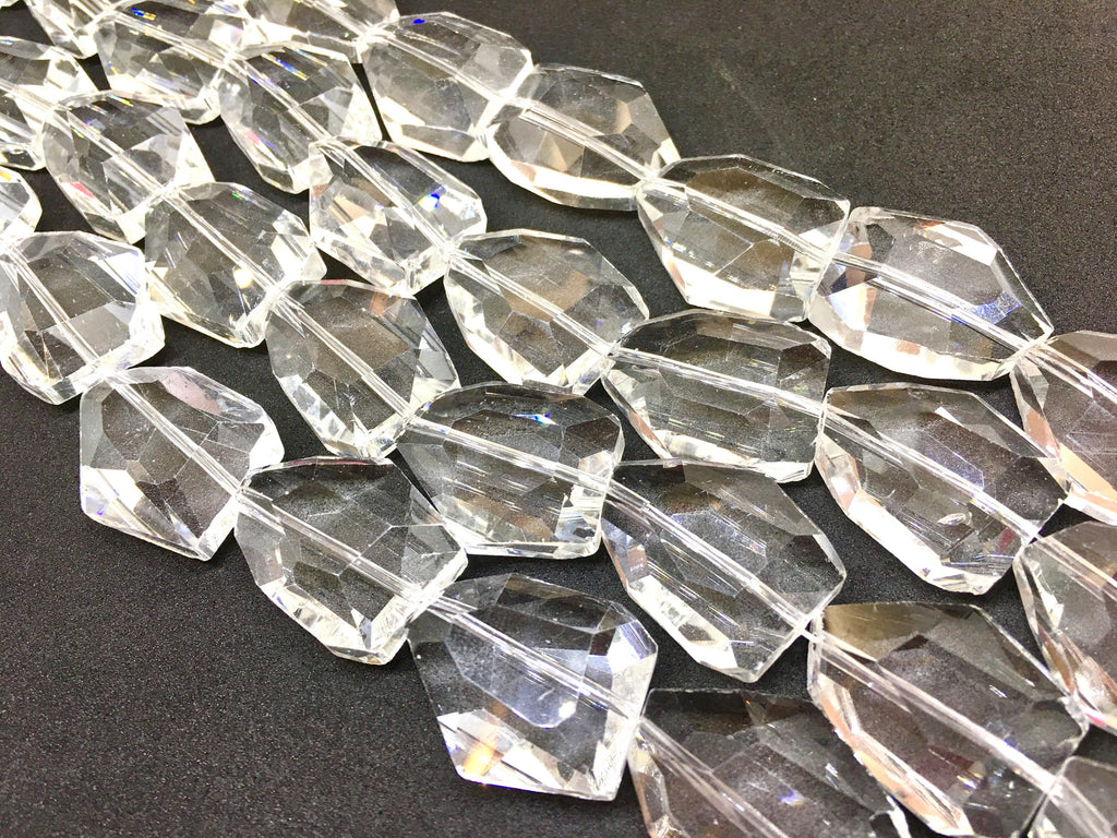 Hanging Sparkling Silver Garlands Real Crystal Prisms 12Pc