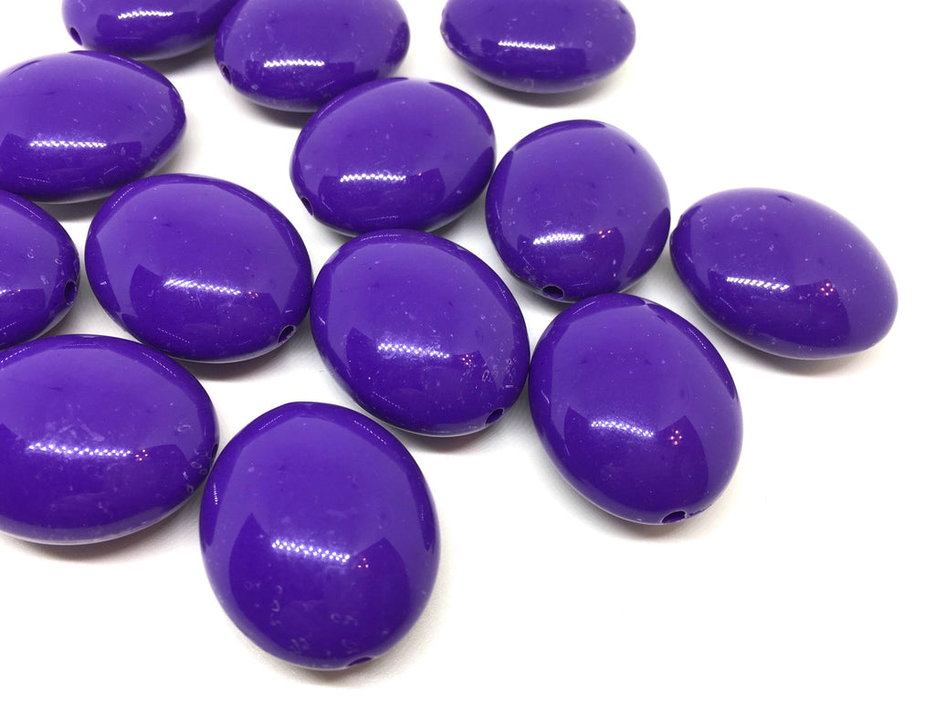 Purple 31mm acrylic beads, chunky statement necklace, wire bangle, jewelry making, QUEEN Collection, oval beads, large purple bridesmaid