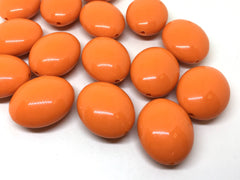 Orange 31mm acrylic shiny beads, chunky statement necklace, wire bangle, jewelry making, QUEEN Collection, oval beads, large orange bead