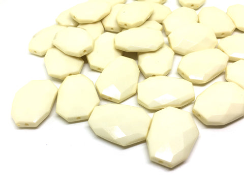 Cream faceted beads, eggshell beads, cream beads, Bangle Making, Jewelry Making, 27mm Beads, off white Jewelry necklace, cream jewelry