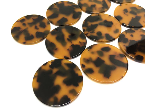 Tortoise Shell Acrylic Blanks Cutout, Circle blanks, earring pendant jewelry making, 35mm circle jewelry, 1 Hole circle bangle, jewelry