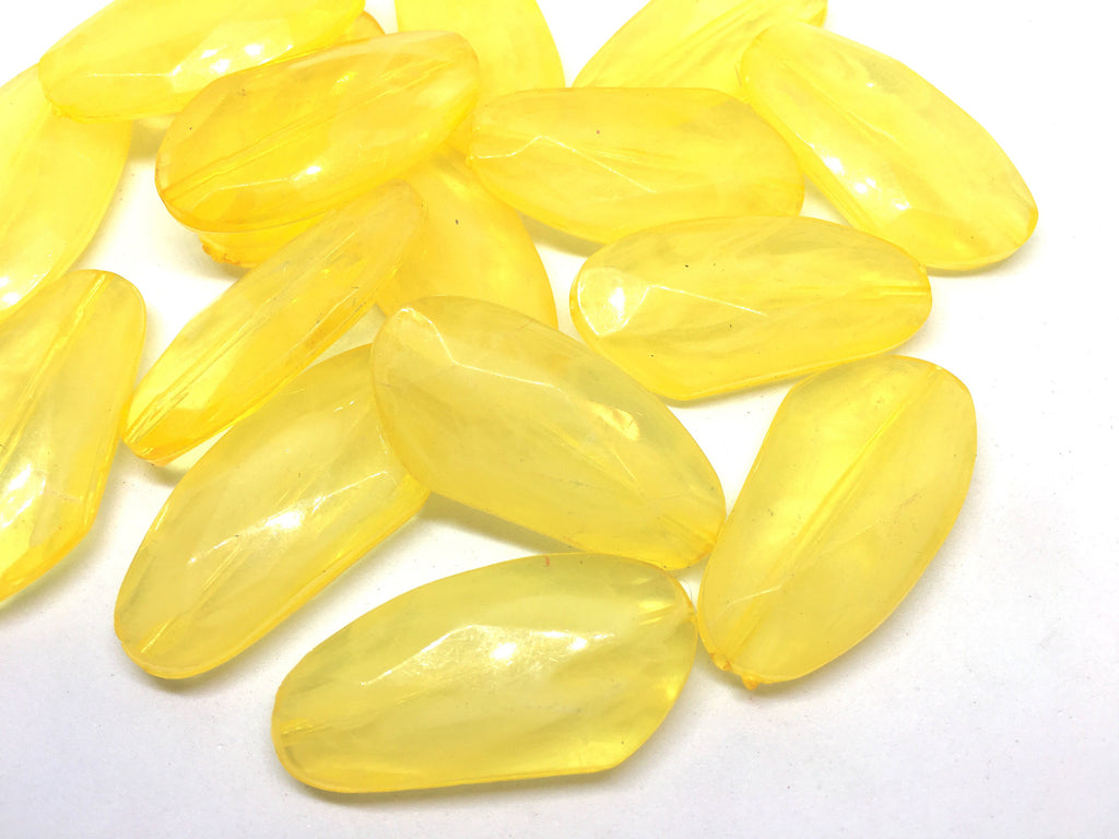 Large YELLOW Gem Stone Beads, SUNSET Collection, Acrylic faux stained glass jewelry Making, Necklaces, Bracelets or Earrings, yellow beads