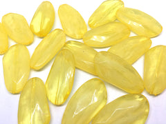 Large YELLOW Gem Stone Beads, SUNSET Collection, Acrylic faux stained glass jewelry Making, Necklaces, Bracelets or Earrings, yellow beads