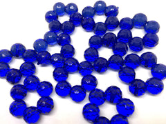 Royal Blue Bubble Large Translucent Beads, Faceted round Bead, crystal bead, 36mm bead, clear beads, translucent beads, bangle beads, navy