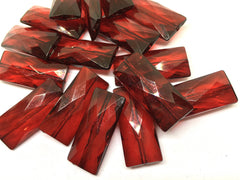 Cranberry rectangle beads, red log beads, Bangle Making, Jewelry Making, 36mm Beads, maroon Jewelry, red beads, red jewelry