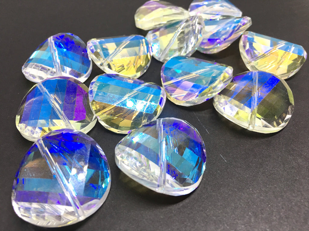 29mm Glass Crystal in colorful clear, faceted crystals for jewelry creation, bangle jewelry making, clear glass crystals round circles round