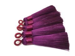 Eggplant Purple Tassels, tassel earrings, Silk Tassels, 2.5 Inch 65mm Tassel, purple jewelry, tassel necklace, purple necklace, long purple