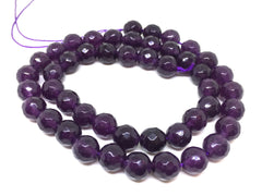 8mm eggplant purple Agate faceted Glass round Beads, jewelry Making beads, Wire Bangles, long necklaces, tassel necklace, purple gemstones