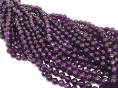 8mm eggplant purple Agate faceted Glass round Beads, jewelry Making beads, Wire Bangles, long necklaces, tassel necklace, purple gemstones