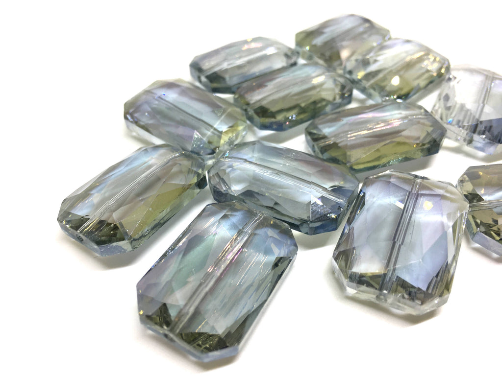 28mm Glass Crystal in Olive Gray, faceted crystals for jewelry creation, bangle making beads, gray crystals, gray beads, green glass beads