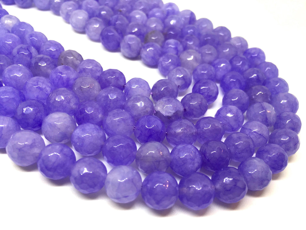 8 Mm Faceted Glass Purple Beads for Jewelry Making 