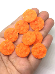 XL 20mm ORANGE Druzy earring Kit, druzy earring kit, jewelry making kit, earring set, diy kit, diy jewelry, druzy studs, 20mm Druzy cabochon