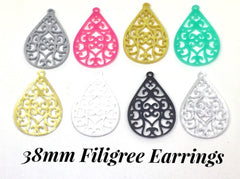 Earring Blanks, Multi-Color Connector Pendant, earring Filigree, gold jewelry, sttaement earrings, filigree jeweley, laser cut blanks silver