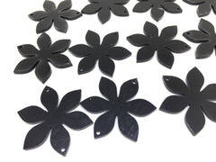 Black 37mm Flower 2 Hole Acrylic Beads, Acrylic cut outs, acrylic blanks, Jewelry Making tassel Necklaces, wire Bracelets Earrings black