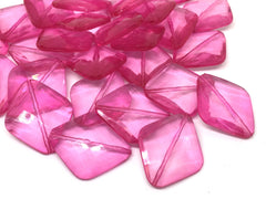 Pink Beads, Diamond Translucent, 31mm Beads, big acrylic beads, bracelet necklace earrings, jewelry making, acrylic bangle beads, resin