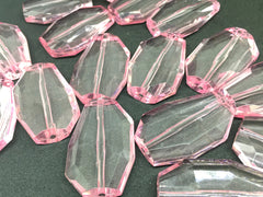 XL Blush faceted beads, acrylic beads jewelry making, 40mm light pink beads, chunky pink beads, big pink beads, wire bangles or bracelet