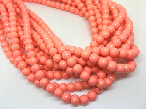 Creamy Peach Coral 8mm Beads, geometric acrylic beads, bracelet necklace earrings, jewelry making, acrylic bangle beads, round coral beads