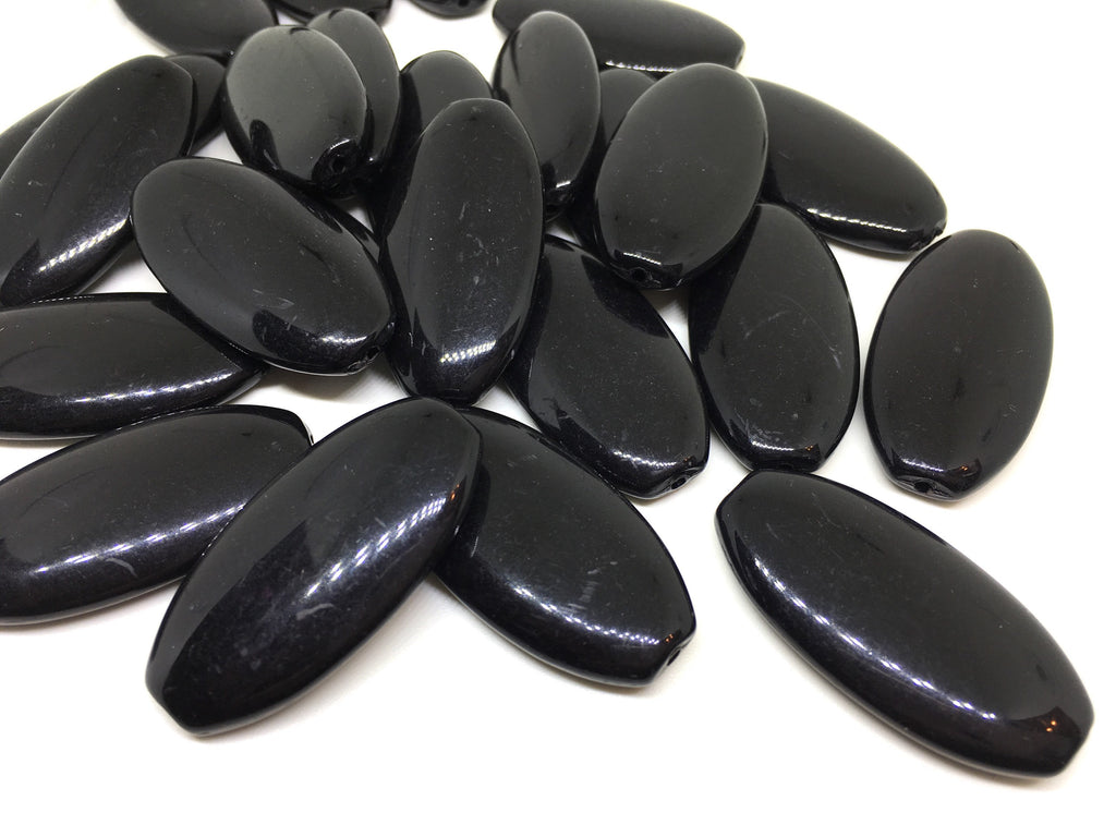 Oval black Large Acrylic Beads, oval 40mm beads, craft supplies, bangle bracelets or necklaces, wire bangle, black jewelry black necklace