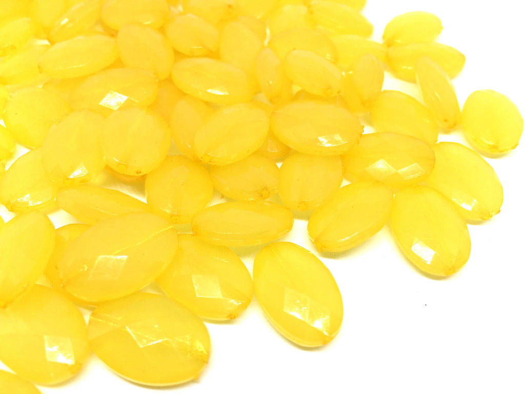 Yellow Oval 14mm Bead, Oval yellow faceted Bead, Bangle Jewelry Making, bangle beads, yellow jewelry, yellow beads, small yellow beads
