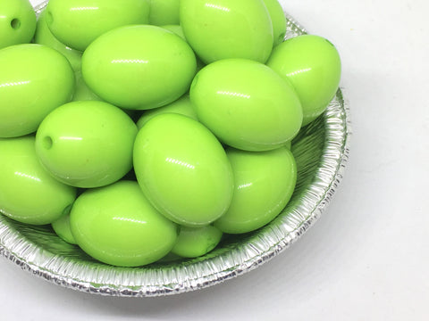 Apple Green Candy Beads, oval beads, 24mm Beads, big acrylic beads, bracelet necklace acrylic bangle beads, green oval beads, green jewelry