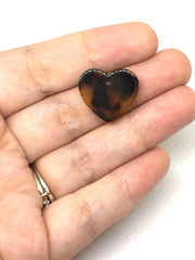 Tortoise Shell Acrylic Blanks Cutout, Heart blanks, earring bead jewelry making, 20mm heart jewelry, 1 Hole bangle single hole earring