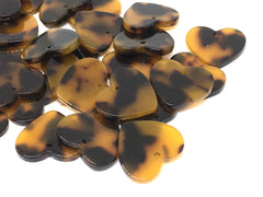 Tortoise Shell Acrylic Blanks Cutout, Heart blanks, earring bead jewelry making, 20mm heart jewelry, 1 Hole bangle single hole earring