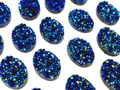 18mm Oval Druzy Cabochons, Mermaid Blue, jewelry making kit, earring set, diy jewelry, druzy studs, 12mm Druzy, cabochon, blue stud earrings