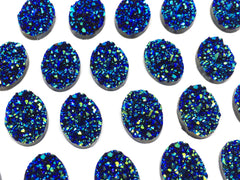 18mm Oval Druzy Cabochons, Mermaid Blue, jewelry making kit, earring set, diy jewelry, druzy studs, 12mm Druzy, cabochon, blue stud earrings