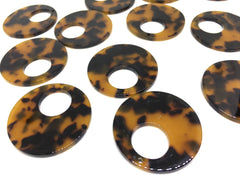 Tortoise Shell Acrylic Blanks Cutout, Circle blanks, earring bead jewelry making, 35mm circle jewelry, 1 Hole circle bangle, brown pendant