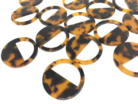 Tortoise Shell Acrylic Blanks Cutout, Circle blanks, earring bead jewelry making, 30mm circle jewelry, 1 Hole circle bangle single hole