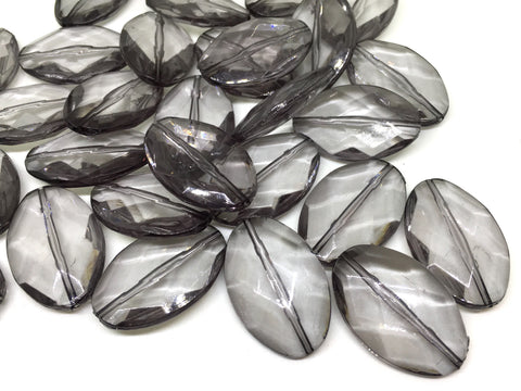 Oval 31mm Smokey Gray Slab Nugget Beads, Beads for Bangle Making Jewelry Making, gray translucent beads, gray jewelry, gray bracelet