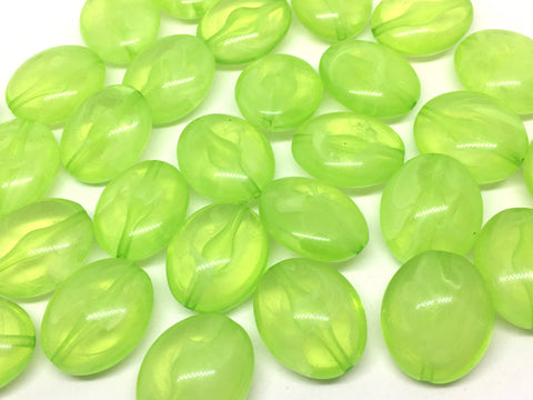 Lime Green Oval Beads, 25mm Chunky Beads, big acrylic beads, bracelet necklace earrings, jewelry making, acrylic bangle bead, green beads