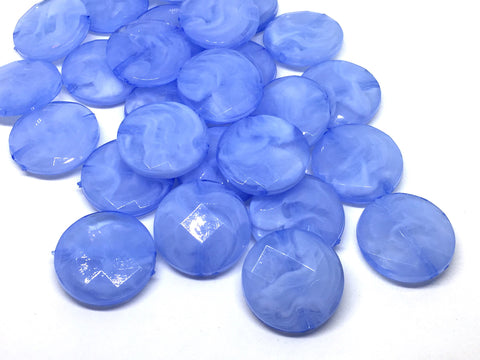 Periwinkle Faceted Puffed Circle Bead, round blue Bead, Bangle or Jewelry Making, bangle beads, blue jewelry, light blue beads, sky blue