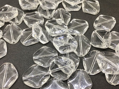 23mm Large Translucent Beads, Faceted Nugget Bead, crystal bead, acrylic crystal beads, clear beads, clear jewelry, clear bracelet