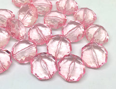 Blush Beads, 24mm Beads, faceted puffed octagon, big acrylic beads, bracelet necklace earrings, jewelry making, pink acrylic bangle bead