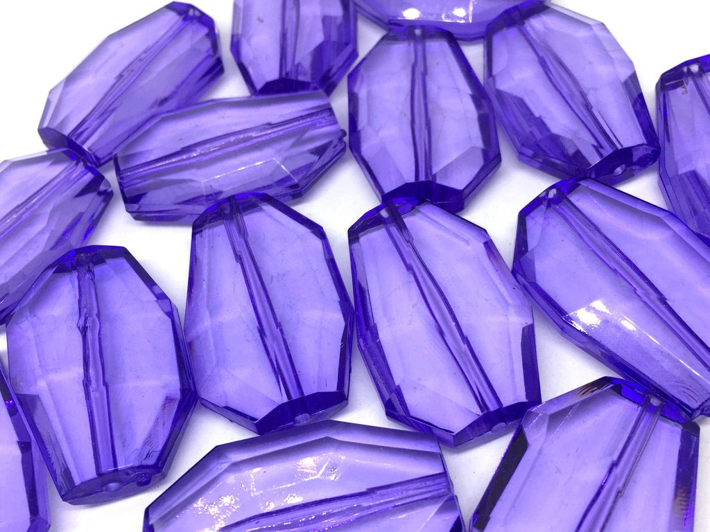 XL purple faceted beads, acrylic beads jewelry making, 40mm purple