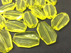 XL Yellow faceted beads, acrylic beads jewelry making, 40mm yellow beads, chunky yellow beads, big yellow beads, wire bangles or bracelet
