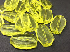 XL Yellow faceted beads, acrylic beads jewelry making, 40mm yellow beads, chunky yellow beads, big yellow beads, wire bangles or bracelet