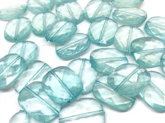 Cushion Cut Blue Beads, translucent beads, 24mm Beads, big acrylic beads, bracelet, necklace, acrylic bangle beads, baby blue faceted beads