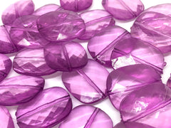Cushion Cut Purple Beads, translucent beads, 24mm Beads, big acrylic beads, bracelet, necklace, acrylic bangle beads, purple faceted beads