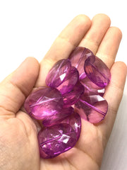 Cushion Cut Purple Beads, translucent beads, 24mm Beads, big acrylic beads, bracelet, necklace, acrylic bangle beads, purple faceted beads