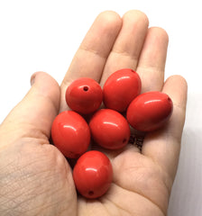 Red Candy Beads, oval beads, 24mm Beads, big acrylic beads, bracelet necklace acrylic bangle beads, red oval beads, red jewelry bangle