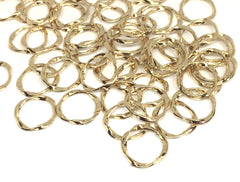 18mm Gold twisted circles, bracelet necklace earrings, jewelry making, geometric earrings, minimalist blanks, simple gold jewelry