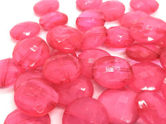 Creamy Hot Pink 20mm Beads, geometric acrylic beads, bracelet necklace earrings, jewelry making, acrylic bangle beads, round pink bead