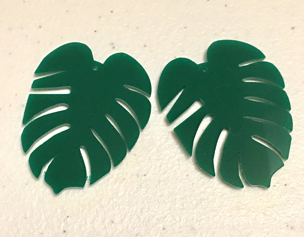 Palm Leaf Acrylic Earring Blanks, acrylic blanks, palm tree leaves jewelry, resin earrings, lucite earring blanks, green palm leaf earrings