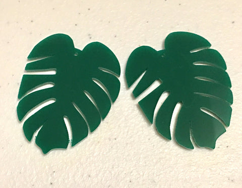 Palm Leaf Acrylic Earring Blanks, acrylic blanks, palm tree leaves jewelry, resin earrings, lucite earring blanks, green palm leaf earrings